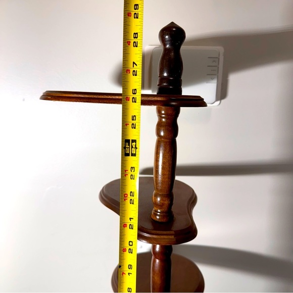 VTG Plant Stand 4 Tier Wood Spindle Display Pedestal Rotating Shelves Midcentury - Picture 3 of 8